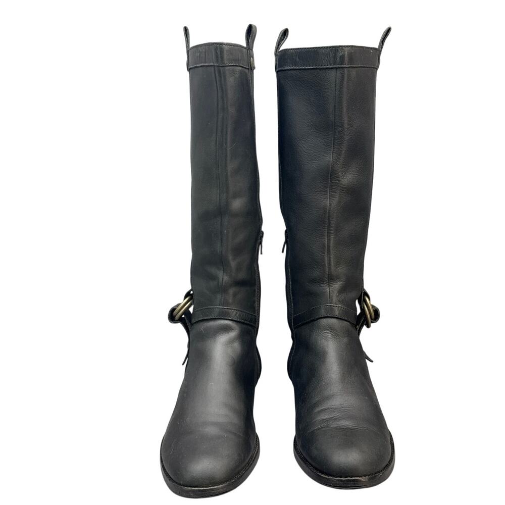 Cole Haan Air Liberty Black Nubuck Leather Tall Riding Boot Women 9.5B - Picture 2 of 10